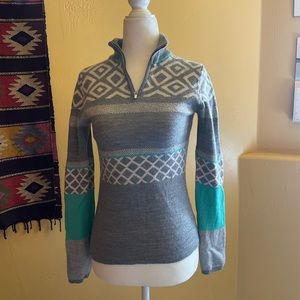 Krimson Klover Merino wool quarter zip sweater
